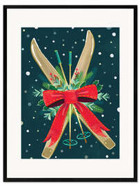 Gerahmter Kunstdruck Weihnachtsski