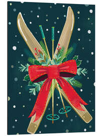 Magnettafel Weihnachtsski