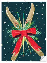 Wandsticker Weihnachtsski