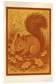 Acrylglasbild Waldhörnchen sammelt Blätter - Gradient Grooves