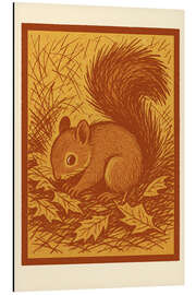 Alubild Waldhörnchen sammelt Blätter - Gradient Grooves