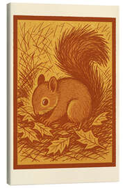 Leinwandbild Waldhörnchen sammelt Blätter - Gradient Grooves