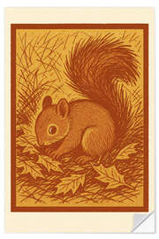 Wandsticker Waldhörnchen sammelt Blätter - Gradient Grooves