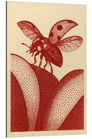 Alubild Marienkäfer landet auf Blatt - Gradient Grooves