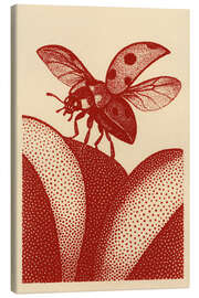 Leinwandbild Marienkäfer landet auf Blatt - Gradient Grooves