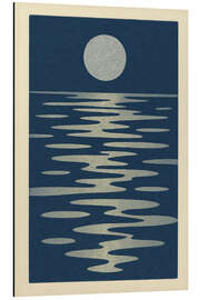 Aluminium print Full Moon Ocean Reflection - Gradient Grooves