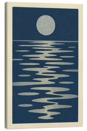 Leinwandbild Vollmond auf dem Ozean - Gradient Grooves