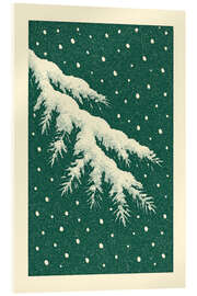 Akryylilasitaulu Snow-covered evergreen branch - Gradient Grooves