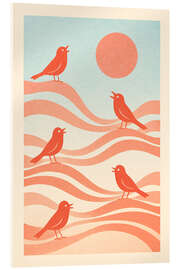 Acrylglasbild Singvögel bei Sonnenaufgang - Gradient Grooves