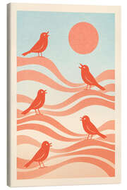 Leinwandbild Singvögel bei Sonnenaufgang - Gradient Grooves