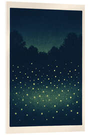 Tableau en verre acrylique Firefly Meadow Nightscape - Gradient Grooves