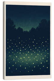 Tableau sur toile Firefly Meadow Nightscape - Gradient Grooves