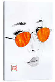 Leinwandbild Orangefarbene Brille - Péchane
