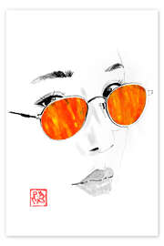 Wandbild Orangefarbene Brille - Péchane