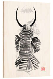 Holzbild Samurai und Fuji - Péchane