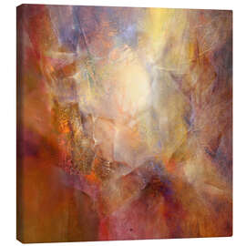 Leinwandbild Schwebende Formen - Orange, Lila und Gold - Annette Schmucker