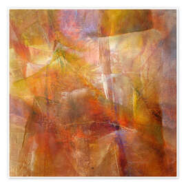 Wandbild Fantasie in Gold und Rot - Annette Schmucker