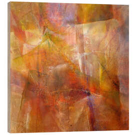 Holzbild Fantasie in Gold und Rot - Annette Schmucker