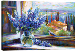 Leinwandbild Bluebonnets mit Blick auf die Landschaft