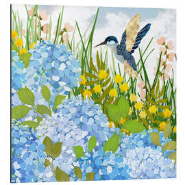 Alubild Kolibri im Sommergarten