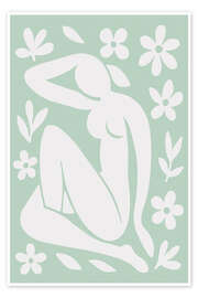 Wandbild Blume und Form, Minze - treechild