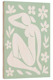 Holzbild Blume und Form, Minze - treechild