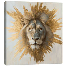 Leinwandbild Der König der Löwen in Gold