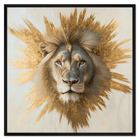 Gerahmter Kunstdruck Der König der Löwen in Gold