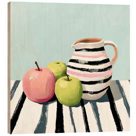 Holzbild Stillleben mit Äpfeln
