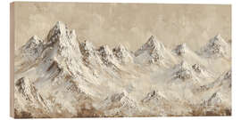 Holzbild Schneebedeckter Gipfel