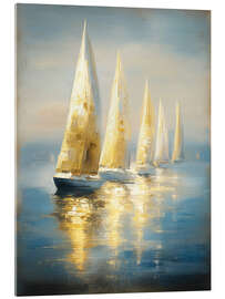Acrylglasbild Goldene Segelboote