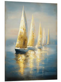 Hartschaumbild Goldene Segelboote
