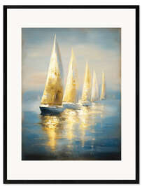 Gerahmter Kunstdruck Goldene Segelboote