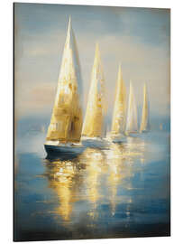 Magnettafel Goldene Segelboote