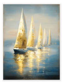 Poster Goldene Segelboote