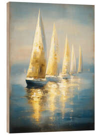 Holzbild Goldene Segelboote