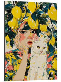 Magnettafel Sommerportrait mit Katze