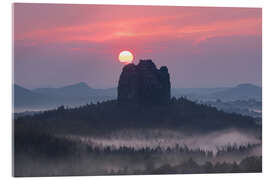 Acrylglasbild Abendrot im Elbsandsteingebirge, Sächsische Schweiz - Tobias Richter
