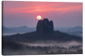 Leinwandbild Abendrot im Elbsandsteingebirge, Sächsische Schweiz - Tobias Richter