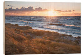 Holzbild Sonnenuntergang über der Ostsee, Darßer Strand - Tobias Richter