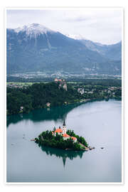 Poster Blick auf Bled in Slowenien