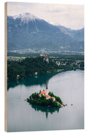 Holzbild Blick auf Bled in Slowenien - Stefan Becker