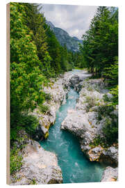 Holzbild Blick ins Soča-Tal - Stefan Becker