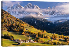 Leinwandbild Herbst im Villnößtal Südtirol - Achim Thomae