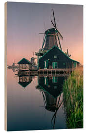 Holzbild Sonnenaufgang in Holland - Achim Thomae