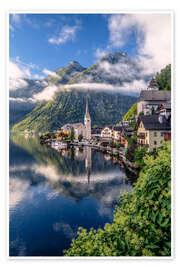 Wandbild Sommermorgen in Hallstatt im Salzkammergut - Achim Thomae
