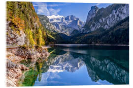 Acrylglasbild Dachsteinblick am Gosausee im Salzkammergut - Achim Thomae