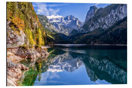 Aluminium print Dachstein view at Lake Gosau in the Salzkammergut - Achim Thomae