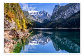 Wandbild Dachsteinblick am Gosausee im Salzkammergut - Achim Thomae