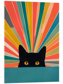 Acrylglasbild Retro-Schwarze Katze